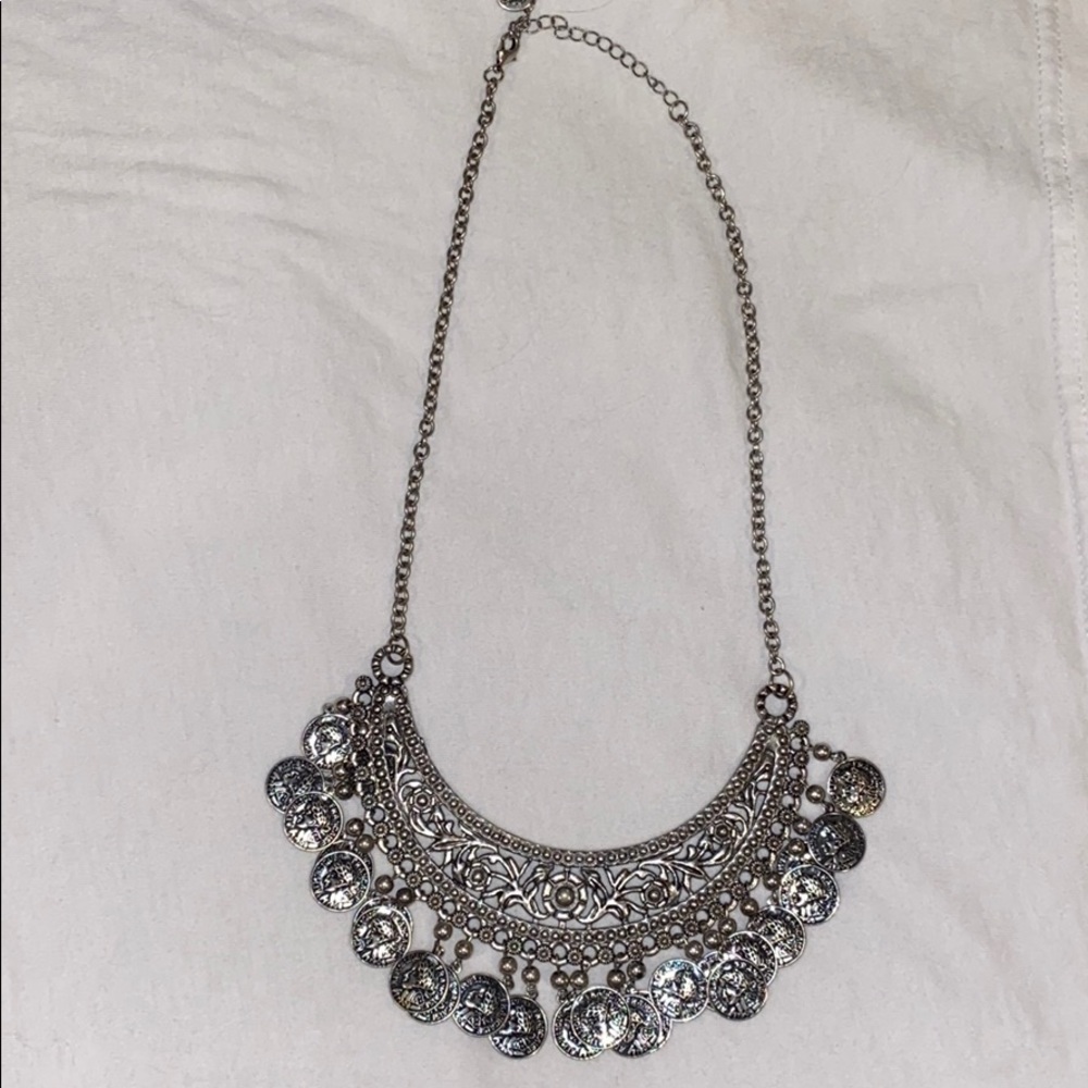 Silver statement necklace